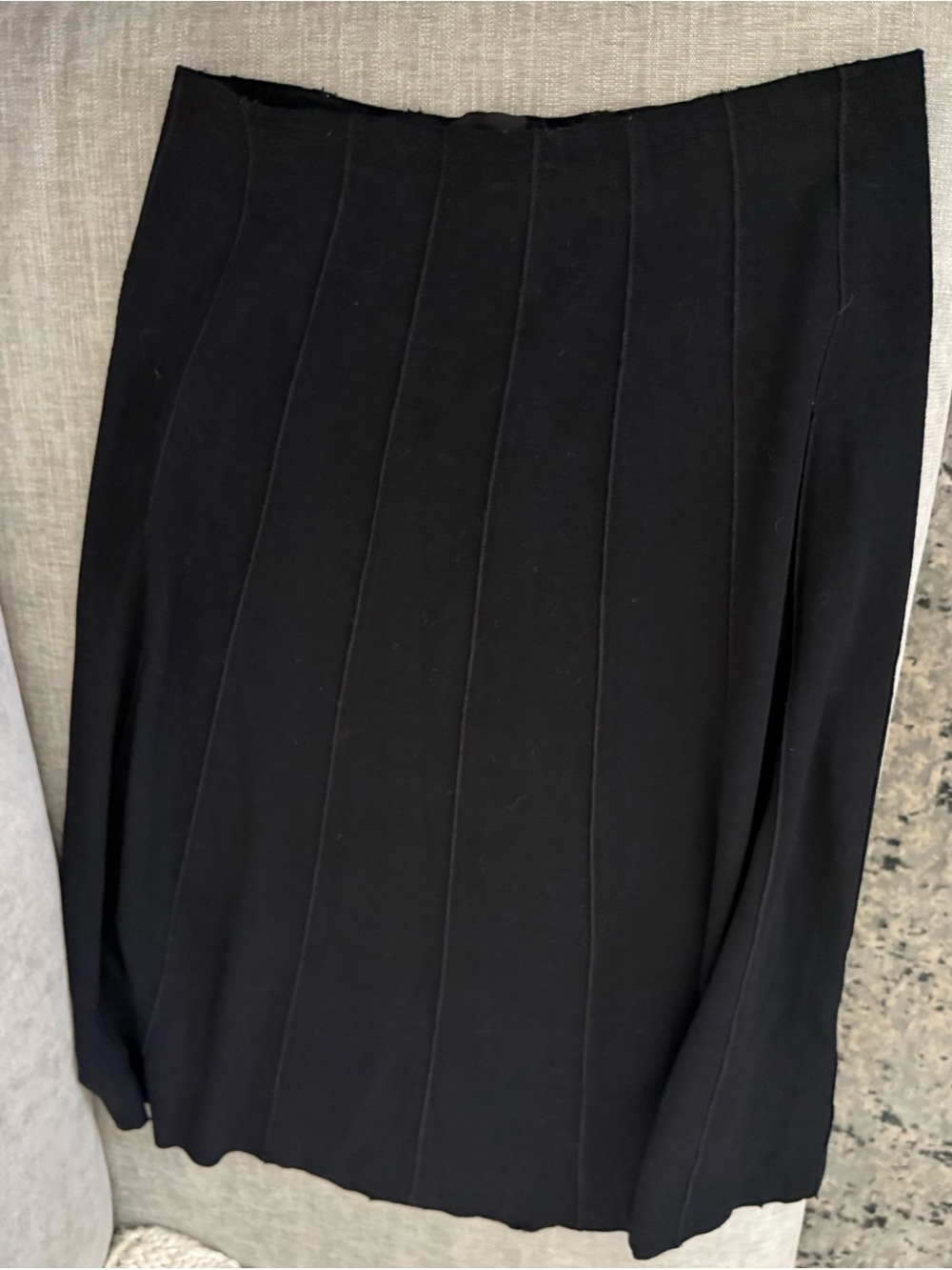 Black Eileen Fisher Wool Blend A-Line Midi Skirt Petite Small